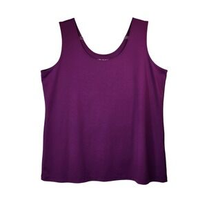 Chico's Tank Top Size 2/Large(12) Purple Scoop Neck Nylon Spandex Capsule Layer